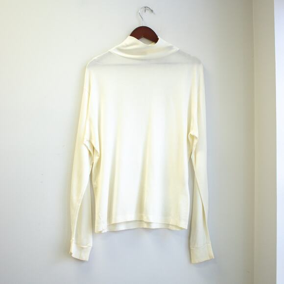 Vintage Cream Tall Mock Neck Long Sleeve Top Size Large - Picture 5 of 5